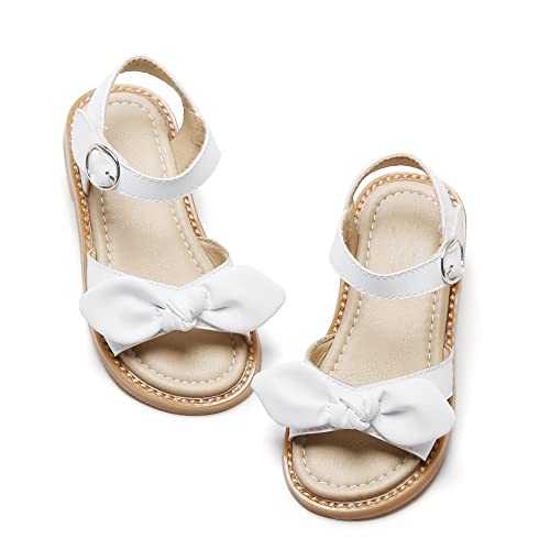 Kiderence Toddler Girls Sandals Little Girls Kids Shoes Girls White Sandals Toddler 9 #TOP18