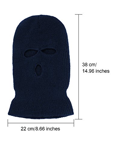 Image of SATINIOR 3 Holes Ski Mask Full Face Cover Outdoor Balaclava Winter Knitted Neck Gaiter for Halloween Sports Cycling