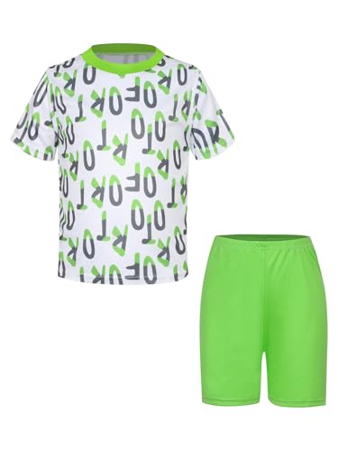 Lightweight Quick-dry Sport Outfit For Kids Boys Moisture-wicking Short Sleeve T-shirt With Shorts For Sports Green 7-8 Years3