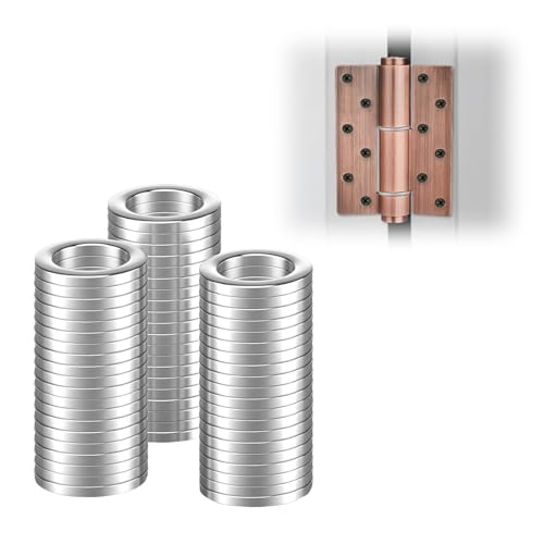 Rondelles en Acier Inoxydable pour Gonds de Porte 8mm x 12mm x 1.5mm, 60 Pièces Rondelles Metal, Cache pour Charnières Métal, Paumelle Plate (M8)