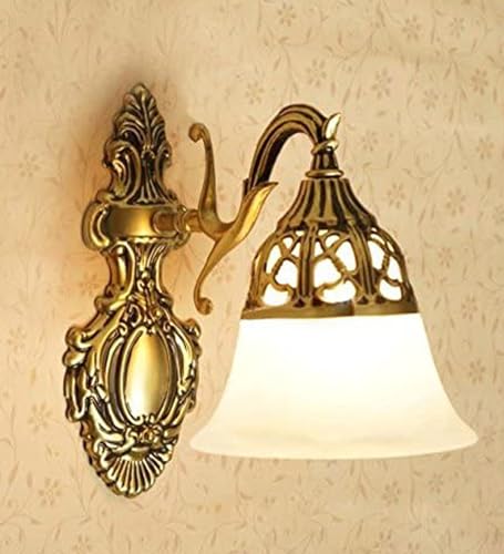 Image of SINOMAN Antique Wall Light with Glass Shade Contemporary Adjustable Decorative Lighting Indoor Wall Lamp Fixture for Bedroom, Living Room, Hallway, Kitchen and Home Decor (Single) (Without Bulb)