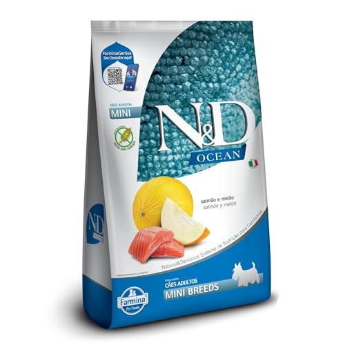 Farmina N&D Ocean para Cães Adultos de Raças Mini e Pequenas Sabor Salmão e Melão 800g