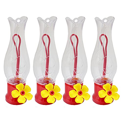 VIMOA Mini Hummingbird Feeder Small 4 Pack Single Tulip Type Hummingbird Feeders for Outdoor Lightweight and Safer Mini Feeders