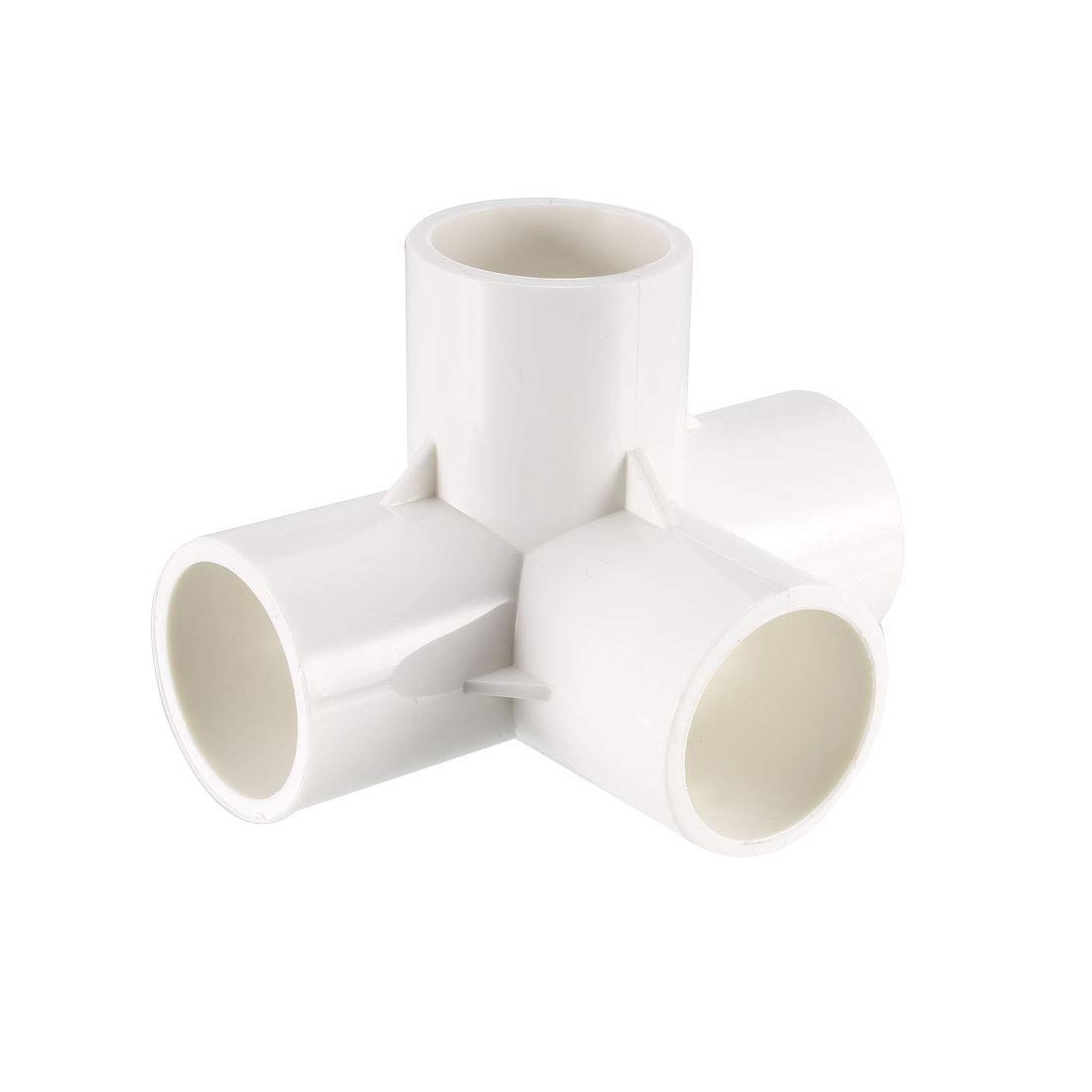 4 Way Elbow PVC Pipe Fittings Furniture Grade 25 mm Size Tee Corner Fittings White