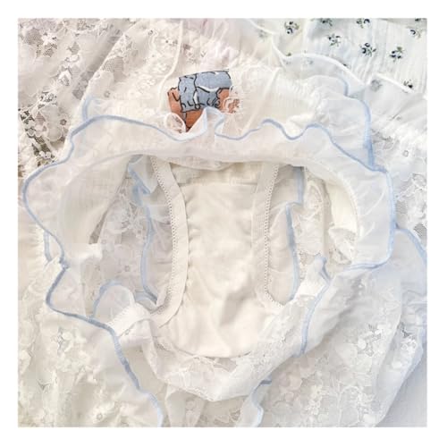 Cute Bear-printed Frilly Panties for Teen Girls Age 14-18 Cotton Crotch Underwear Bow Decor Lace Ruffled Trim4