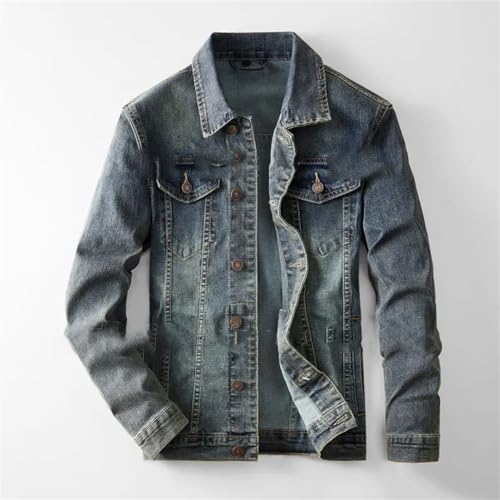 Mnjyihy Men's Autumn Business Slim Stretch Jeans Sets Classic Simple Long Sleeve Denim Jacket Pants4