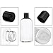 Baire Bottles 8 oz Empty Refillable Plastic Bottles with Squeeze Top, Hand-Press Lids - Hand Soap, Shower, Lotion, Homeopathy, Travel, 6 Pack PET, BPA Free USA (Clear with Black Disc, Damask Labels)