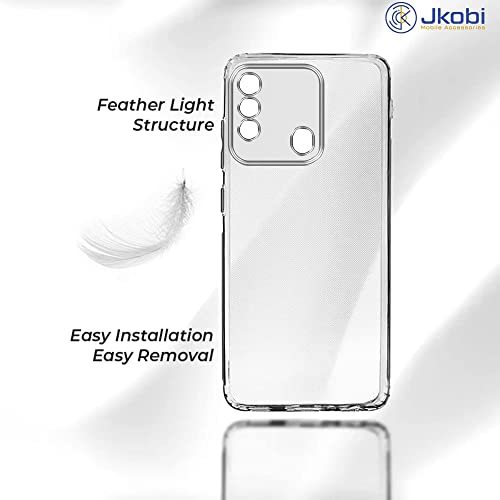Image of Jkobi Back Cover for Tecno Spark 8 (Silicone Clear Shockproof Case with Camera Protection | Soft and Flexible | Transparent)
