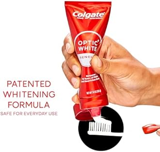 Colgate Optic White Renewal Teeth Whitening Toothpaste, Whitening Fluoride Toothpaste, Effectively Removes Tea, Coffee, and Wine Stains, Made with Hydrogen Peroxide, Brilliant Shine, 3 Pack, 3.0 oz