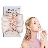 Lockenwickler Locken Ohne Hitze, Heatless Curls Band, Faultier Lockenwickler zum Schlafen in der Nacht, Hair Curler no Heat DIY Frisurenset, für langes Haar (Rosa)