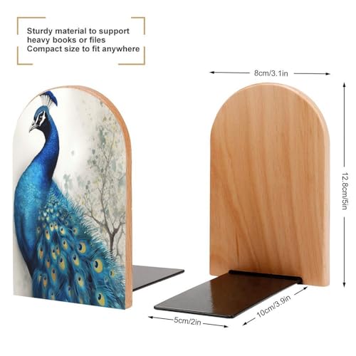 Sujetalibros de pavo real azul antideslizante para evitar caídas de libros 3