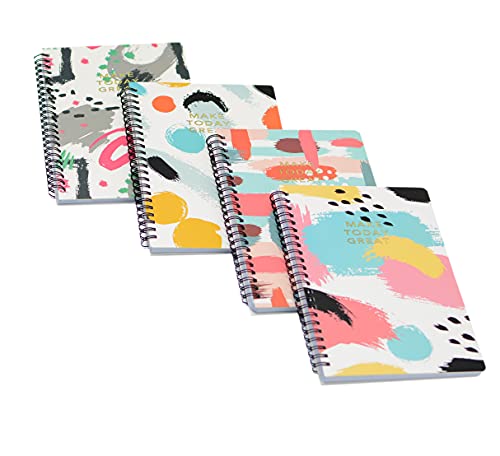 Yansanido Spiral Notebook, 4 Pcs A5 Thick Graffiti Design Hardcover 8Mm Ruled 4 Color 80 Sheets -160 Pages Journals For Study And Notes (Colorful) #TOP7