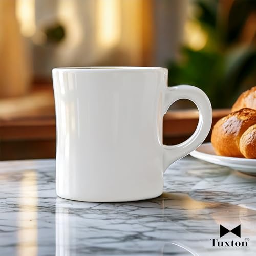 Mug Tuxton de cerámica vitrificada 9 oz color Eggshell miniatura 6