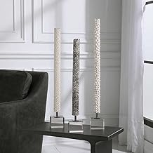 Uttermost 17869 28 x 9.25 x 9 in. Makira Cylindrical Sculptures, Set of 3