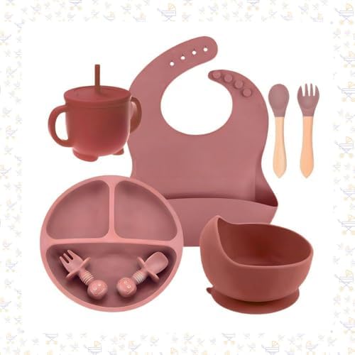 Kit Introdução Alimentar Bebe 8 Peças Antiderrapante BPA Free Pra...