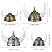 Abaodam 4pcs Viking Helmet With Horn Medieval Hat For Halloween Cosplay Parties Decorative medieval Berserker Soldier Costume Hat Helmet Fancy Dress