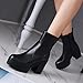 Women's Fashion Platform Slip On Booties Chunky Block High Heels Chelsea Boots Fashion Lug Sole Dressy Short Boots