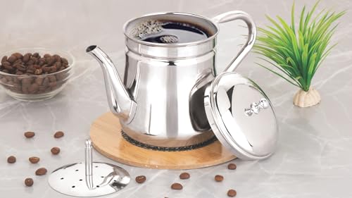 Image of Ebun Stainless Steel Coffee Filter | Filter Coffee Maker Steel | Percolator Coffee Pot | South Indian Filter Coffee Maker | Coffee Decoction Maker | 250 Ml Capacity (304 Grade SS)
