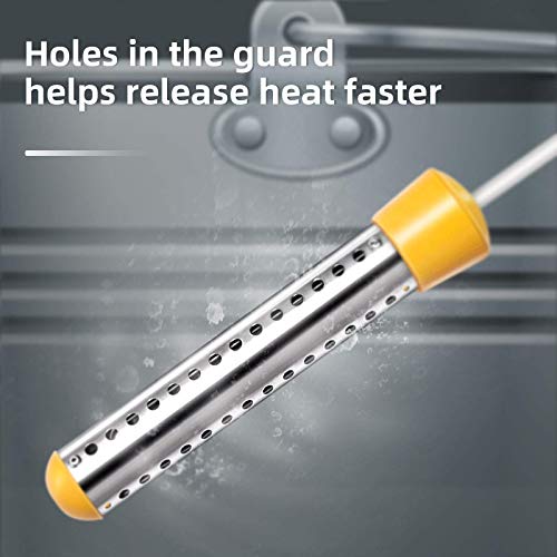 GESAIL 1500W Electric Immersion Heater, Submersible Water Heater With Stainless Steel Guard, Bucket Water Heater Used For Camping Water Heater And Pool Warmer With UL Listed,Rv Water Heater(Yellow)