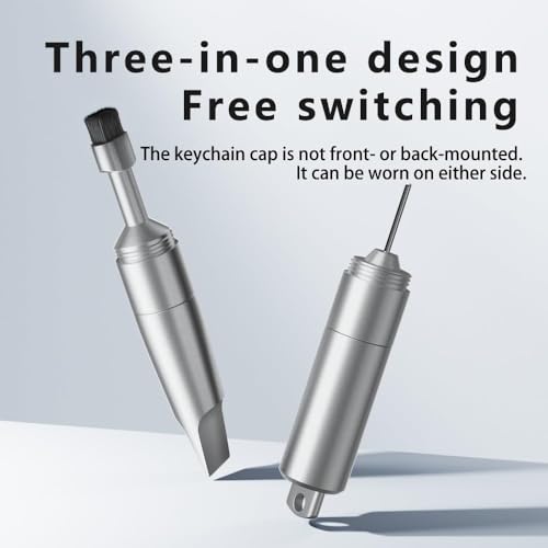 Image of Tobo 3 in 1 Multi-Functional Key Chain Package Opener Cleaning Brush SIM Card Removal Tool Multitool for Package Opening Device Cleaning and Phone Card Removal Tool Using Robust (Silver)