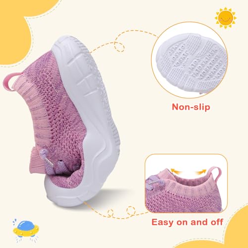 Image of LeIsfIt Toddler Shoes Boys Girls Wide Toe Box Breathable Slip-On Sneakers Kids Lightweight Barefoot Feel Shoes for Everyday Play