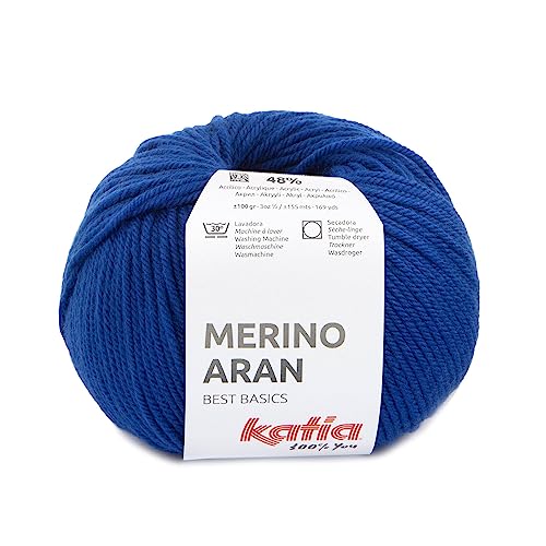 Merino Aran lana de Katia ovillos de 100 gramos y 155 metros. (Azul Ultramar (99))
