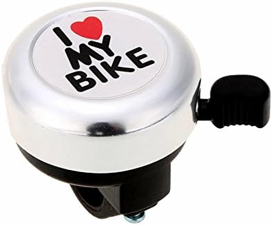 7-Almond Bicycle Bell -I Love My Bike I Like My Bike Bike Horn - Loud Aluminum Bike Ring Mini Bike Accessories for Adults Men Women Kids Girls Boys Bikes (Silver)