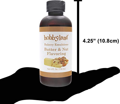 Hobbyland Bakery Emulsions (Butter & Nut Flavoring, 4 fl oz), Butter & Nut Baking Emulsion, Made in small batches.