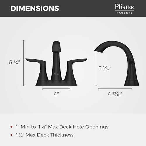 Pfister, LG48-WRPB, Weller 1.2 GPM Centerset Bathroom Faucet with Pop-Up Drain Assembly, Matte Black by Pfister - Used condition - Image 3
