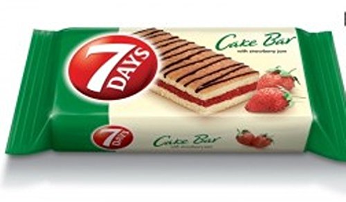 7 Days From Greece Cake Bars with Strawberry - 50 Packs X 30g (1.0 Oz Per Pack)
