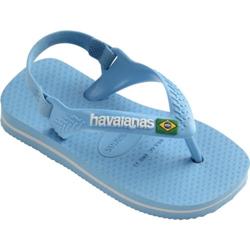 Chinelo Havaianas New Baby Brasil Logo Azul Lavanda 23/24
