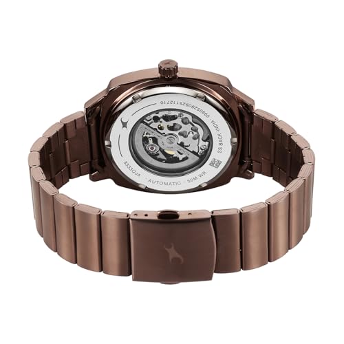 Image of Fastrack Automatics 3.0 Analog with Green Dial Brown Stainless Steel Metal Strap Watch for Men - 3333QM02