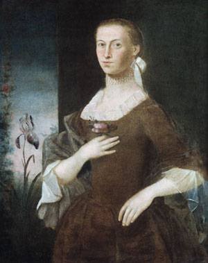 Peinture à l'huile de Mrs Samuel Gardiner 1763 par William Johnston, toile de 30 x 36 pouces