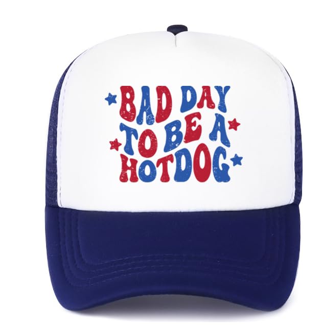 Unisex Adjustable 4th of July Trucker Hats Bad Day to be A Hot Dog Hat Its A Bad Day to be A Hotdog Hat Baseball Cap