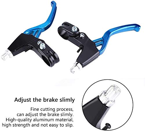 1 Pair Bike Brake Levers, Universal Handlebar Aluminum Alloy Bicycle Handle For For Mountain Bike, Kids Bike, Folding Bike, Mtb Bmx 2.2Cm Diameter (Blue) #TOP7