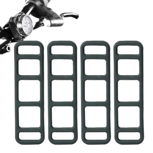 4 Pièces Sangle En Silicone Pour Éclairage De Vélo - Sangles D'Accessoires De Feu Arrière De Phare, Corde De Bandage De Phare Pour Guidon, Tige De Selle - 5 Trous 80mm 4