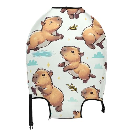 CHIFIGNO Cute Capybara Cover for Suitcase for Travel Large Luggage Cover with Concealed Zipper Suitable for 18-32 Inch S Fits 18-20 Inch2