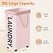 Optish Pink Laundry Basket with Wheels, Dorm Room Essentials for Girls, 90L Rolling Laundry Hamper with Wheels and Removable Mesh Bag for Clothes, Bedroom, Bathroom, College