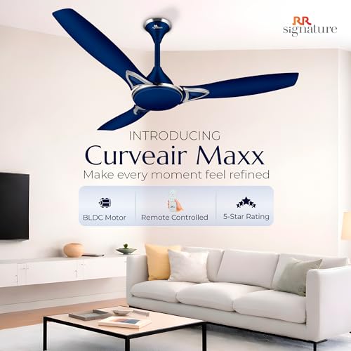 Image of RR Signature CURVEAIR MAXX 1200 MM BLDC Ceiling Fan - ROYALE BLUE