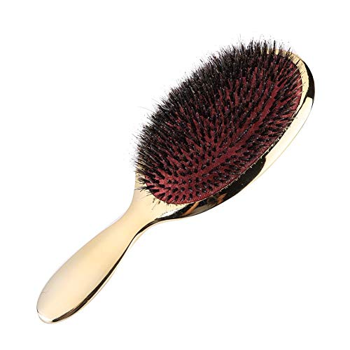 Jingyi Peigne à Cheveux en Poils, Conception Antistatique, 2 Couleurs Nylon Ovale Peigne de Massage à Cheveux en Poils Brosse à Cheveux Anti-Statique pour Cuir chevelu(Or)