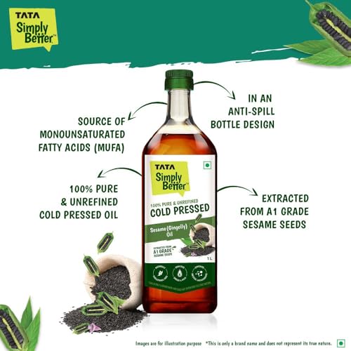 Tata Simply Better 100% Pure & Unrefined Cold Pressed Sesame/Gingelly Oil