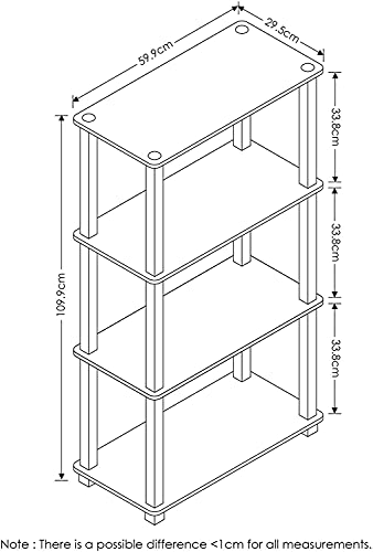 Image of Ash & Roh 4-Tier Multipurpose PVC Rack- Engineered Wood Wall Shelf for Bedroom, Living Room, Garage, Kitchen Storage Shelves (H-3.7 Feet |W-2 Feet |D-1 feet) (4-Tier PVC Rack)