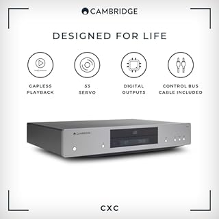 Cambridge Audio CXC - Trasporto CD separato per sistema HiFi con riproduzione senza Spazio e servo S3 personalizzato in un telaio metallico acusticamente ammortizzato - Grigio Lunare