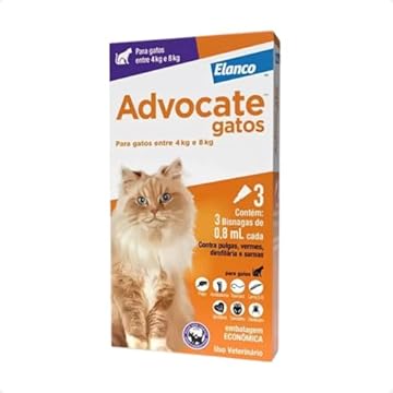 Combo Advocate® Multiproteção contra pulgas, vermes, sarnas em gatos de 4kg até 8kg - 3 Bisnagas