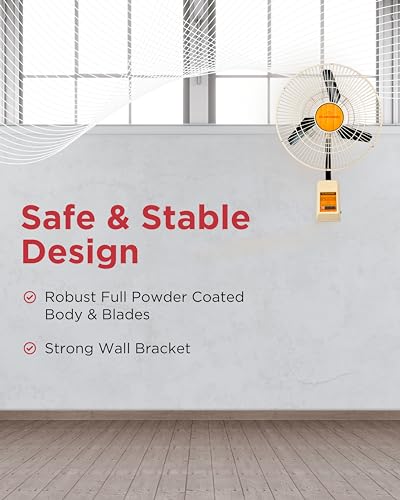 Almonard 18" (450Mm) Mark-Ii Wall Fan - Wall Mounted Fan For Home & Kitchen W/ 3 Speed Settings & Cast Aluminum Metal Blades - 90 Degree Oscillating High Speed Wall Fan With Adjustable Tilt - Black