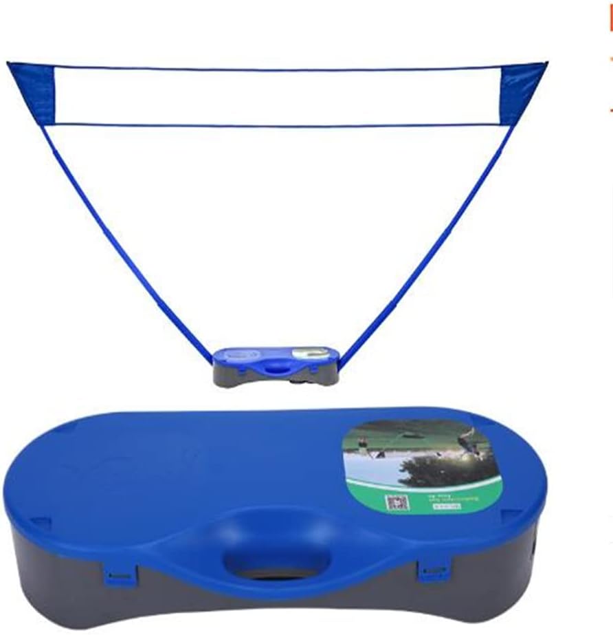 Folding Portable Badminton Net Set with Badminton Racket Stand for Outdoors Courtyard Volleyball Tennis Net, Blue