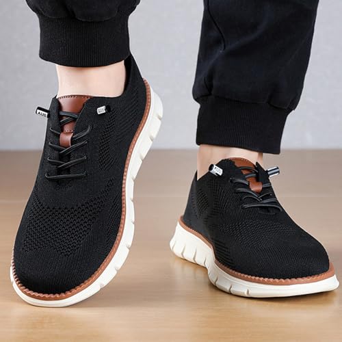 Men’s Business Casual Oxford Sneakers – Lightweight Knit Mesh Upper with Cushioned EVA Sole | Breathable, Comfortable Everyday Walking Shoes2