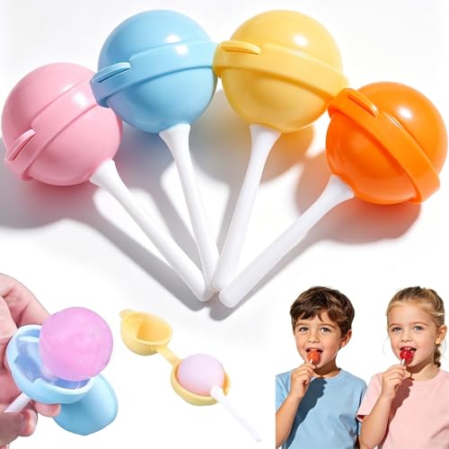 Silicone Lollipop Ice Cream Maker Molds 2026 New Funny Lollipop Ice Pop Mold Colorful DIY Ice Pop Maker for Summer Parties Creative Sphere Ice Pop Mold for Home (4 Set)