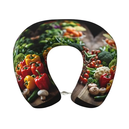 Almohada de viaje con espuma viscoelástica y funda suave miniatura 1