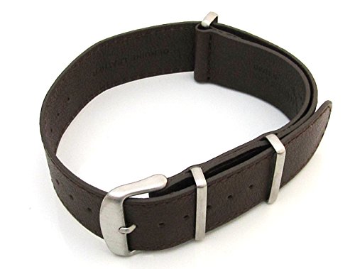 Timebymail Leather One Piece WATCH STRAP Band Army Military G10 18mm 20mm 22mm 24mm